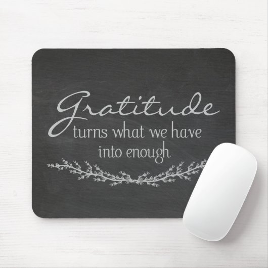 Gratitude-quote op het bord muismat (Met muis)