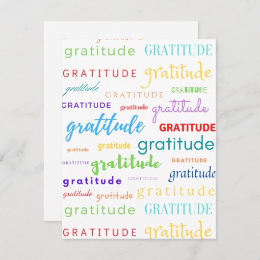 Gratitude Rainbow Collage Hartelijk dank Bedankkaart (Voorkant / Achterkant)
