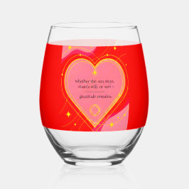 Gratitude Remains™ Liefde & Intentie | Avondrituee Wijnglas Zonder Voet