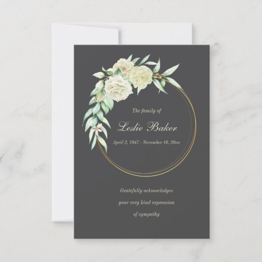 Gratitude Ring Sympathie Hartelijk dank Bedankkaart (Voorkant)