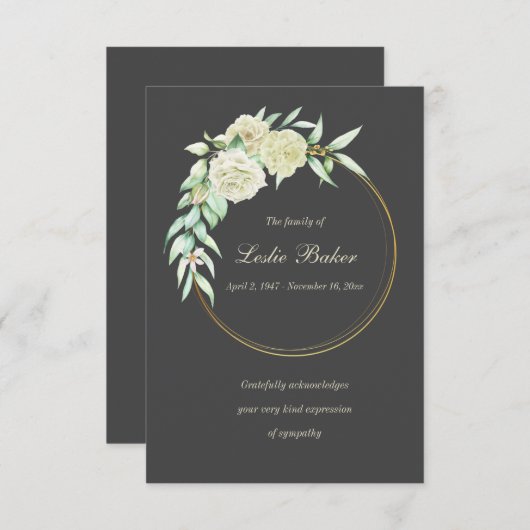 Gratitude Ring Sympathie Hartelijk dank Bedankkaart (Voorkant / Achterkant)