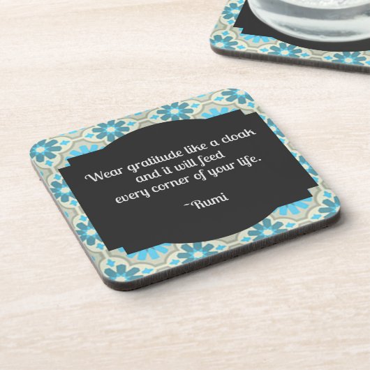 Gratitude Rumi Quote Bier Onderzetter (Linkerzijde)
