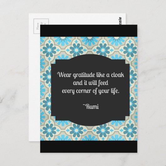 Gratitude Rumi Quote Briefkaart (Voorkant / Achterkant)