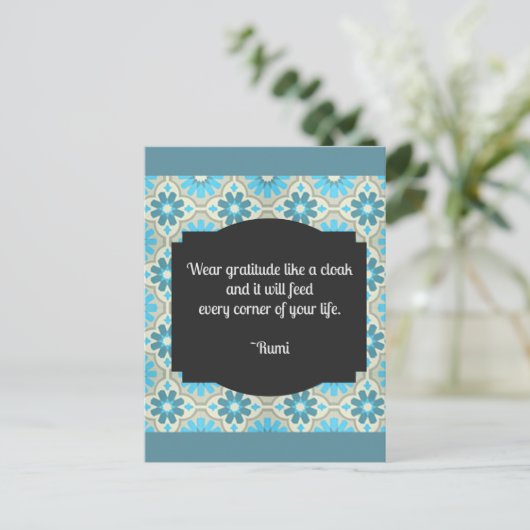 Gratitude Rumi Quote II Briefkaart (Staand voorkant)