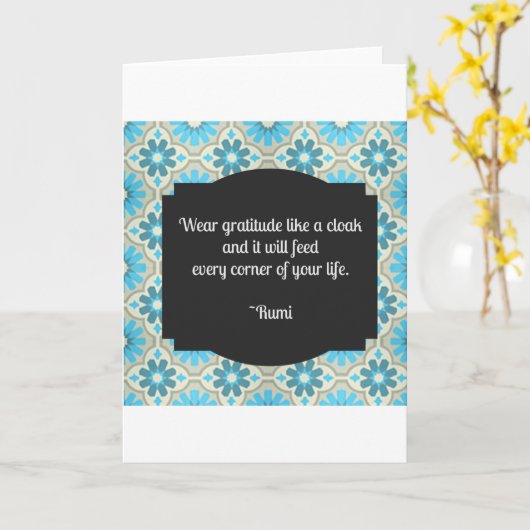 Gratitude Rumi Quote Kaart (Gele Bloem)
