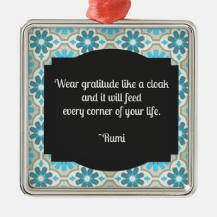 Gratitude Rumi Quote Metalen Ornament