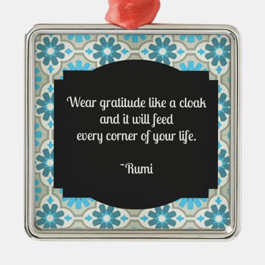 Gratitude Rumi Quote Metalen Ornament (Voorkant)