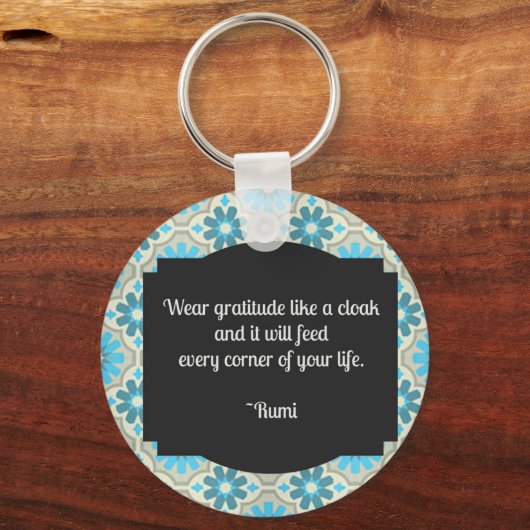Gratitude Rumi Quote Sleutelhanger (Voorkant)