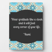 Gratitude Rumi Quote Tabletop Plaque Fotoplaat (voorkant)