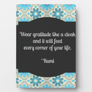 Gratitude Rumi Quote Tabletop Plaque Fotoplaat