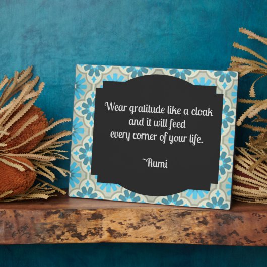 Gratitude Rumi Quote Tabletop Plaque Fotoplaat (Zijkant)