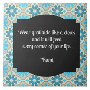 Gratitude Rumi Quote Tegeltje