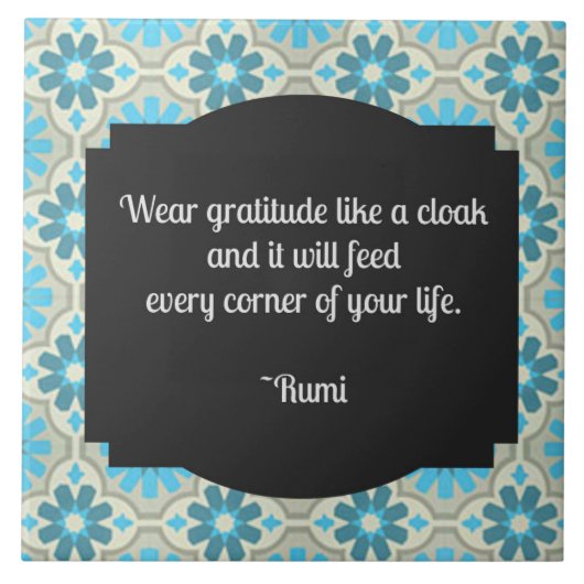 Gratitude Rumi Quote Tegeltje (Voorkant)