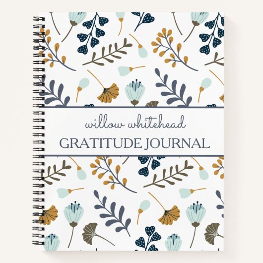 Gratitude Specialized Floral Botanical White Notitieboek (Voorkant)