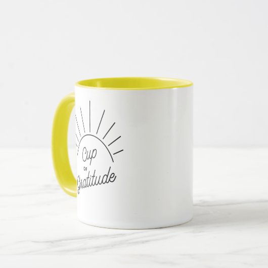 Gratitude Sunshine Modern Custom Message Mok (Voorkant links)