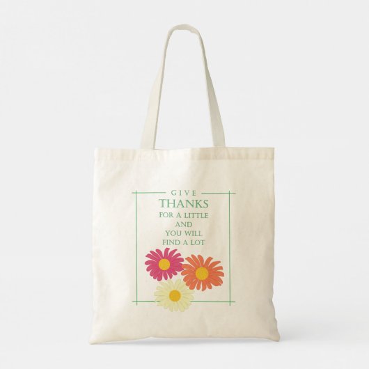 Gratitude Thankful Quote Canvas tas (Achterkant)