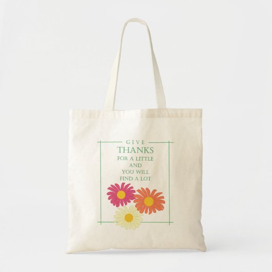 Gratitude Thankful Quote Canvas tas (Voorkant)