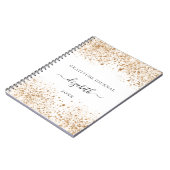Gratitude tijdschrift white gold glitter stof name notitieboek (Linkerzijde)