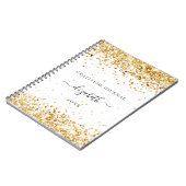 Gratitude tijdschrift white gold glitter stof name notitieboek (Linkerzijde)