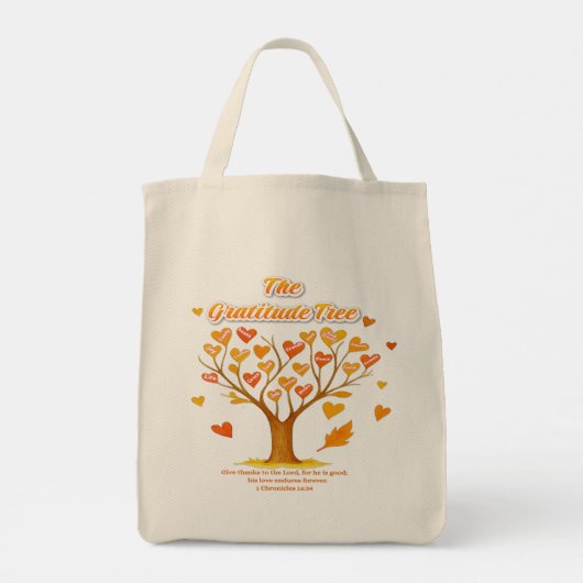 'Gratitude Tree' Grocery Tote Bag (Achterkant)