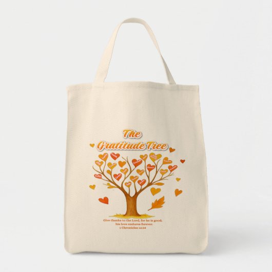 'Gratitude Tree' Grocery Tote Bag (Voorkant)
