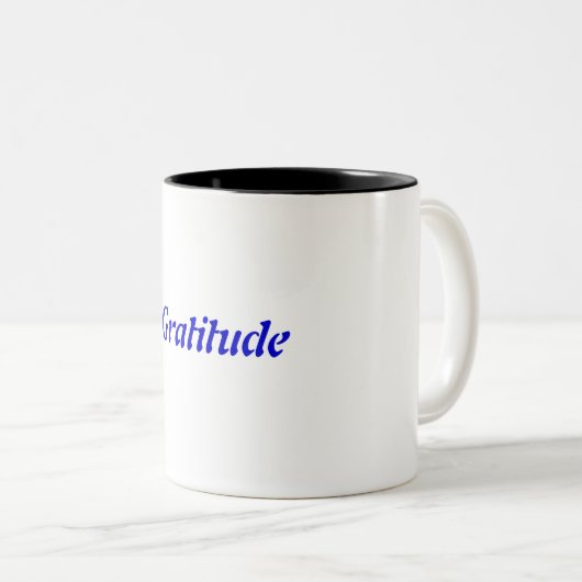 Gratitude Tweekleurige Koffiemok (Voorkant rechts)