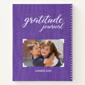 Gratitude uw foto Paarse scrapbook stijl Notitieboek (Achterkant)
