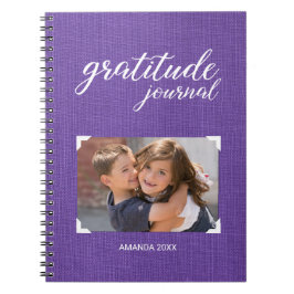 Gratitude uw foto Paarse scrapbook stijl Notitieboek