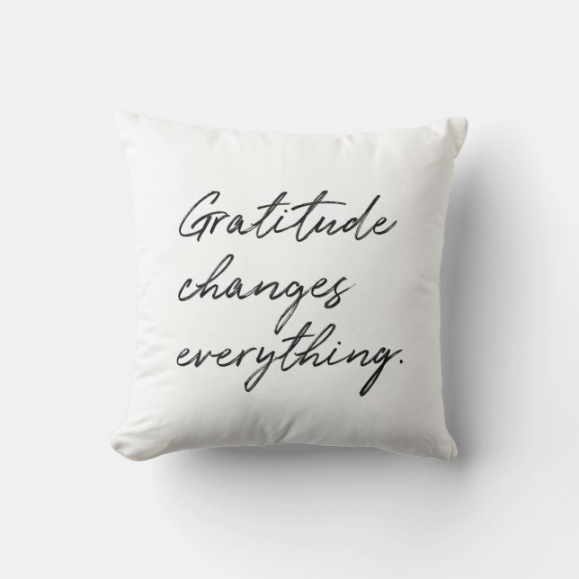 Gratitude verandert alles in Typografie Kussen (Voorkant)