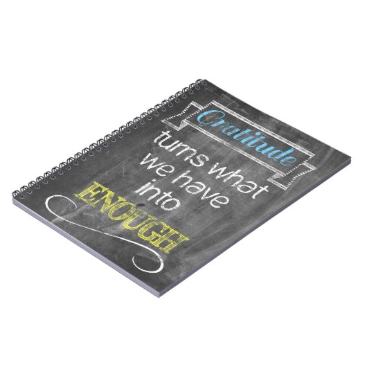 Gratitude verandert wat we hebben in genoeg notitieboek (Linkerzijde)