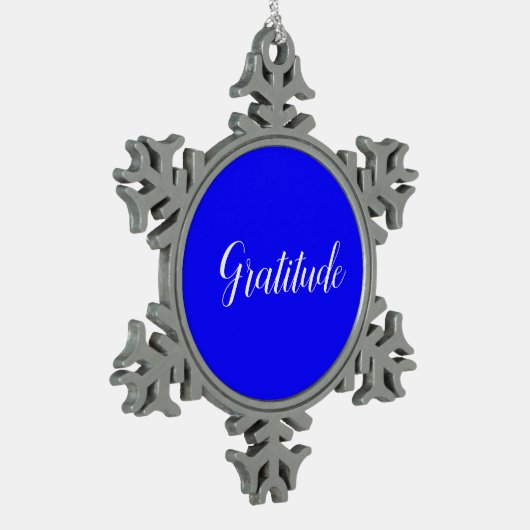Gratitude-versiering Tin Sneeuwvlok Ornament (Links)
