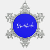 Gratitude-versiering Tin Sneeuwvlok Ornament (Voorkant)