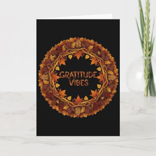 Gratitude Vibes Thanksgiving Card Feestdagen Kaart (Voorkant)