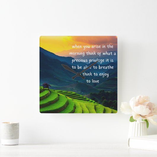 Gratitude Vierkante Klok (Huis)