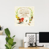Gratitude Wedding Boho Bohemian Wreath Floral Herf Poster (Thuiskantoor)