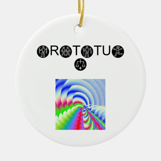Gratitude Wing Dings Keramisch Ornament (Voorkant)