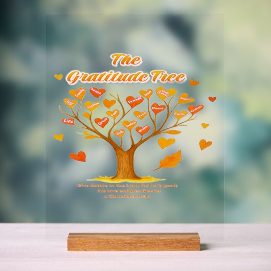 'Gratitudeboom' Acryl bord (Neutraal)