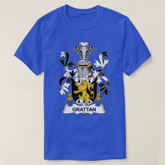Grattan Coat of Arms Family Crest T-shirt (Design voorkant)
