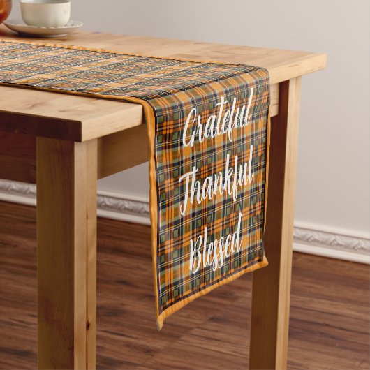 Grattige, dankbare, gezegende lange-tafelrunner korte tafelloper (Voorbeeld)
