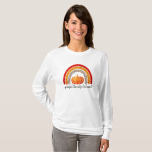 Grattige, dankbare, gezegende Thanksgiving pompoen T-shirt