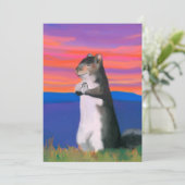 Grattige eekhoorn, dank je, bidden, schattig dier kaart (Staand voorkant)