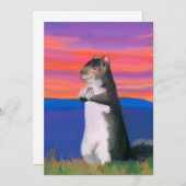 Grattige eekhoorn, dank je, bidden, schattig dier kaart (Voorkant / Achterkant)