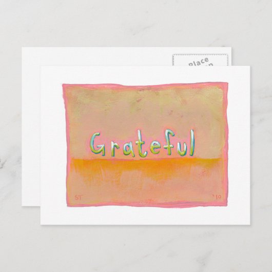 Grattige - kleurrijke kunst van dankbaarheid briefkaart (Voorkant / Achterkant)