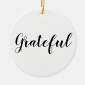 Grattige zwarte witte, aangepaste kerstmis keramisch ornament (Voorkant)