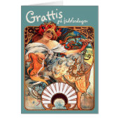 Grattis på födelsedagen CC0412 Alfons Mucha (Voorkant)