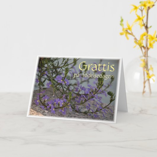 Grattis på födelsedagen CC0513 Wenskaart Kaart (Gele Bloem)