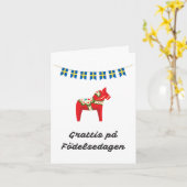 Grattis på födelsedagen Swedish Birthday Kaart (Gele Bloem)