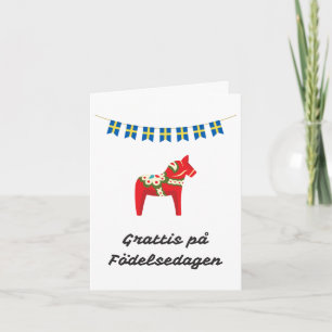 Grattis på födelsedagen Swedish Birthday Kaart