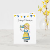 Grattis på Födelsedagen Swedish Birthday Kaart (Gele Bloem)