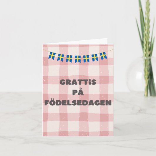 Grattis på födelsedagen, Zweedse gelukkige verjaar Kaart (Voorkant)